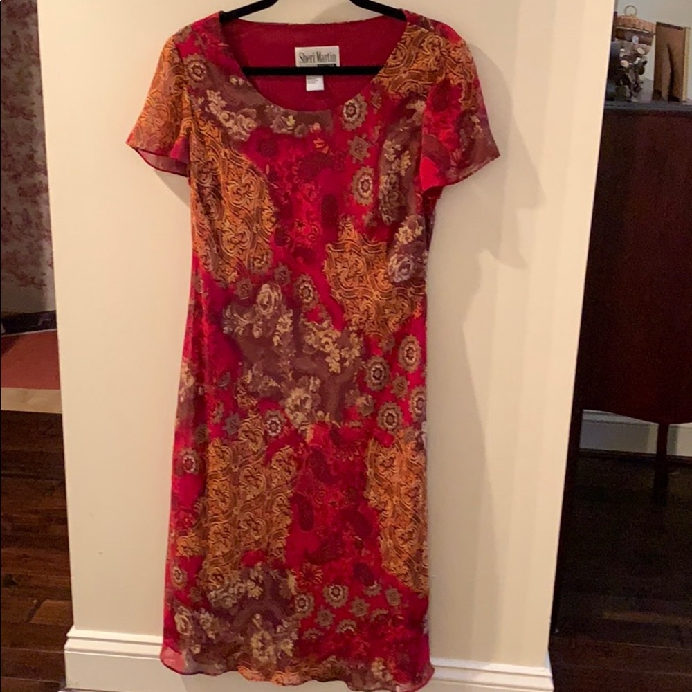 Sheri Martin New York Petites Red Print Dress